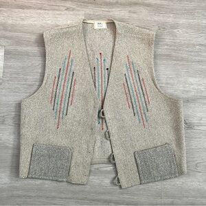 VINTAGE MILLERS CHIMAYO HAND WOVEN 100% WOOL SOUTHWESTERN Vest NO BUTTONS